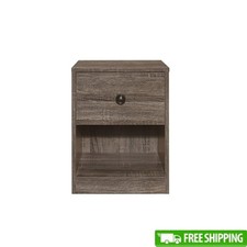 Sleek Nightstand W/ Drawer Open Shelf Bedroom Storage Furniture Easy Assembly US