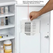 Medicine Cabinet with Pull-Out Shelf, 18"W x 8"D x 27"H, White