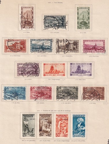 Saar 1927 Sammlung von 18 Briefmarken / HOHER WERT!