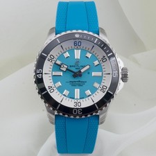 Breitling Superocean Automatic 44mm Steel Turquoise Rubber Strap A17376211L2S2