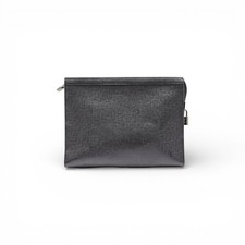 Louis Vuitton Pochette Voyage Pouch MM Clutch Taiga Leather Black