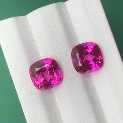 Natural Mozambique Cushion Cut Pink Ruby 20.20 Ct Certified Loose Gemstone Pair