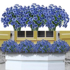 21 Bundles Artificial Flowers Outdoor UV Resistant Silk Flowers No Fade Fake ...