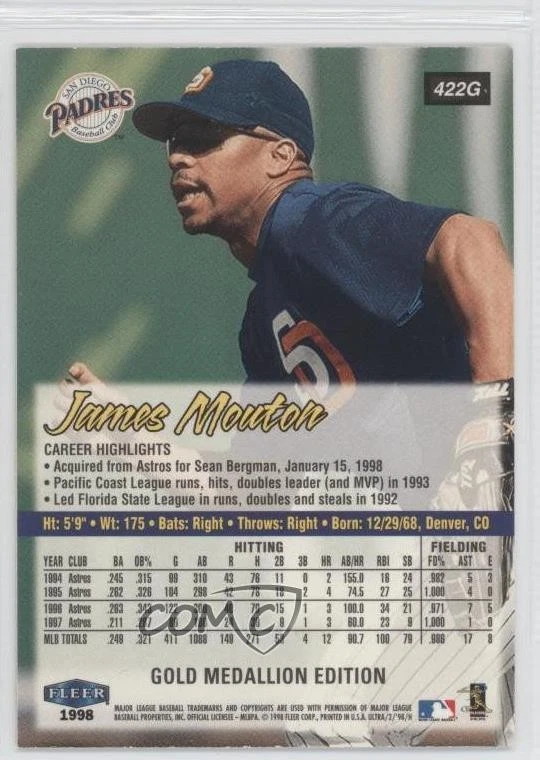 1998 Ultra Gold Medallion Edition James Mouton #422G - Image 2 of 2