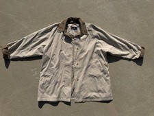 London Fog Womens L Trench Tan Coat Suede Brown Collar Lining Vintage