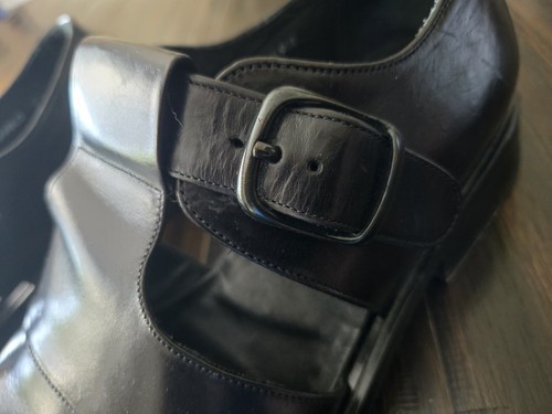 Mezlan Diablo Herren 9,5 Schwarz Leder Hergestellt in Spanien Fischer Sandalen Elegant Schuhe - Bild 4 von 23