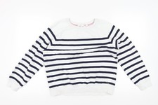 Womens UK M Relaxed Trespass White Pullover Sweatshirt