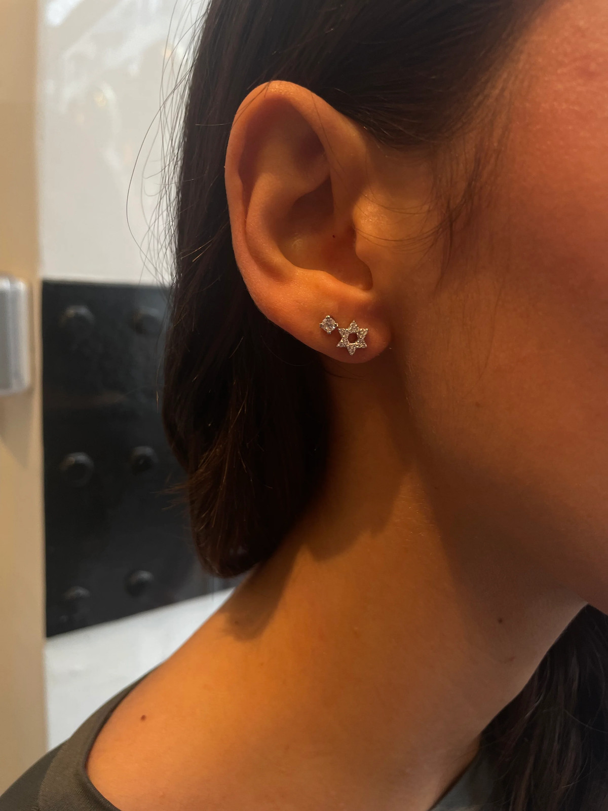 Boucles d'oreilles étoile de David pavé zircon le cadeau symbolique idéal