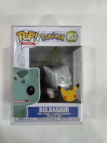 Funko Pop! Games Bulbasaur  #453 Vinyl Pokémon Silver Metallic 25th Anniversary