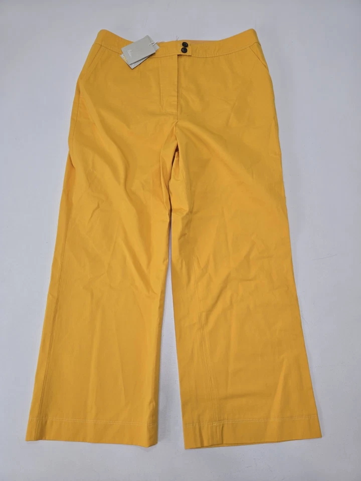 Boden Brampton Wide Leg Trouser Crop Yellow Size UK 14R/ US 10R Womens NEW