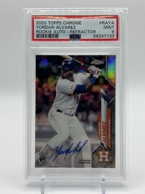 2020 Topps Chrome Yordan Alvarez Rookie Refractor Auto /499 Astros PSA 9 #RA-YA