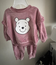 Disney Winnie the Pooh Pink Corduroy Sweatshirt Pants Set 6-9 Months