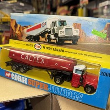 Vintage 1970s Corgi Super Juniors 2006 Mack Petrol Tanker Model on Card