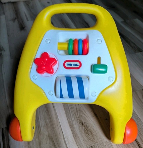 Vintage Little Tikes First Steps Baby Walker Activity Center Yellow Folding 