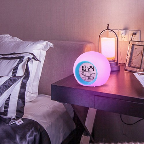 Digital Wake Clock for Kids, Sleep Training Clock with Night Light Temp Alarm - Picture 4 of 9