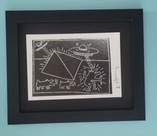 KEITH HARING + SIGNED VINTAGE 1989 PRINT FRAMED + BUY IT NOW!