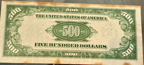 1934 $500 One Hundred Dollar Bill Federal Reserve Note Lower serial # Chicago - Picture 2 of 2