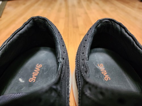 Swims Wingtip Oxford Shoes Sneakers Mens Sz 12 Black Blue Suede Boat Comfort - Picture 8 of 10