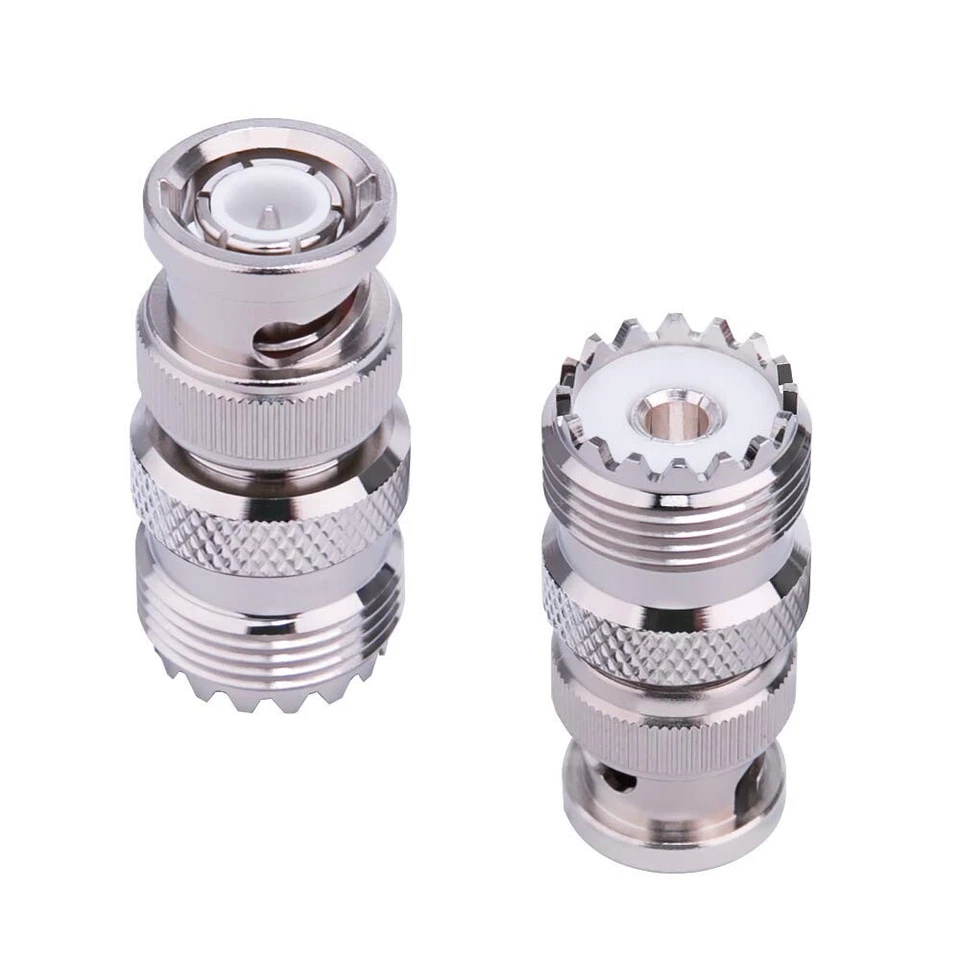 BNC Male Plug to SO239 UHF Female Jack RF Coaxial Adapter Connector - Image 2 of 4