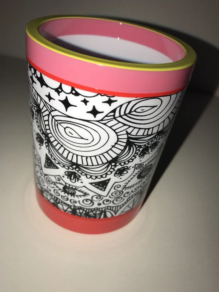 SONIA KASHUK "Sadye's Work of Art" Cepillo Taza Accesorio Herramienta ROSA/BLANCO/NEGRO NUEVO CON ETIQUETAS Foto 2 de 4