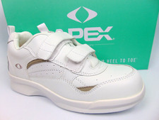 Mens Apex Shoes Two Strap Diabetic Therapeutic Sneakers Size 8.0 M, White NEW