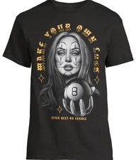 New Make Your Own Luck Pinup Girl Men's Graphic Short Sleeve T-Shirt  2XL 50-52