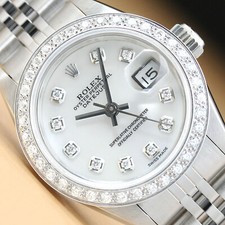 Rolex Donna Datejust 69174 Madreperla Diamante Quickset Orologio Con / Fascia