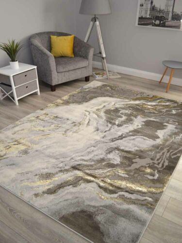 Grey Gold Marble Look A Like Rugs Small, Gray And Gold Area Rugs