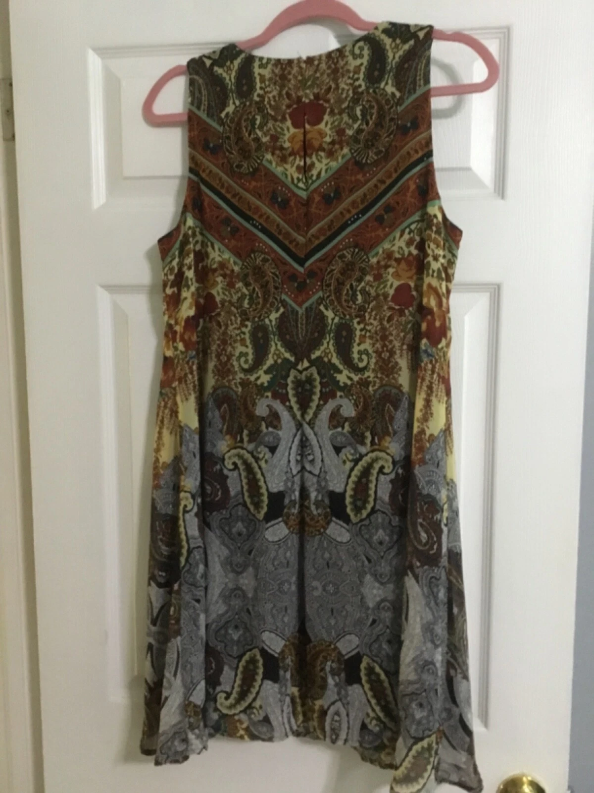 VETEMENTS Abito donna Julian Taylor Paisley senza maniche aderente e svasato taglia 14