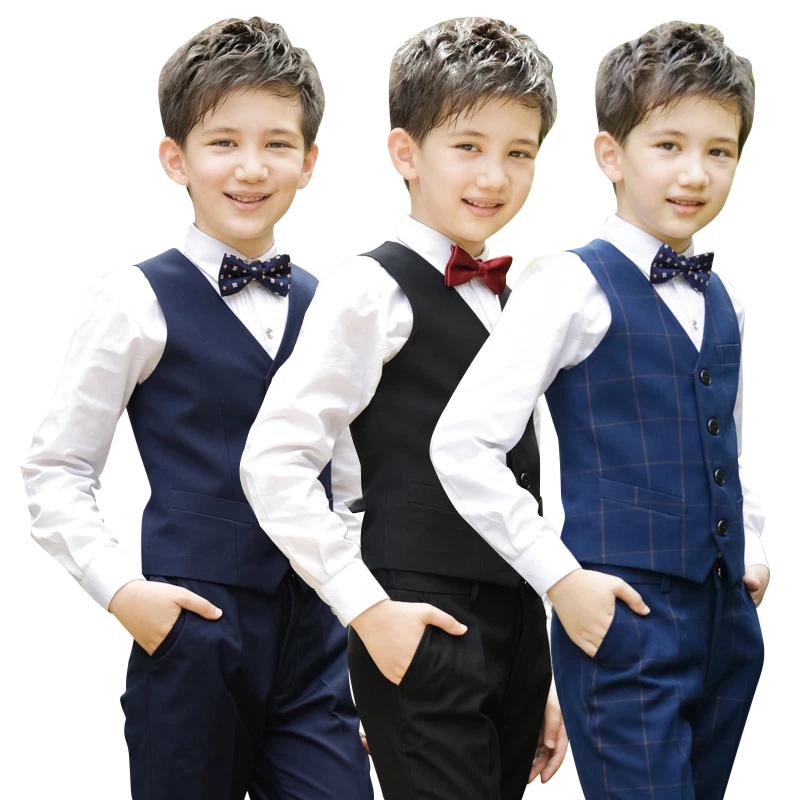 Junge Festanzug Weste Set Kinder Anzüge,Hochzeit Kommunion Kinderanzug 4tlg - Bild 1 von 4