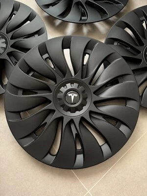 4 copri cerchi neri opachi con logo bianco Storm  - Tesla Model Y 19" - Bild 1 von 4