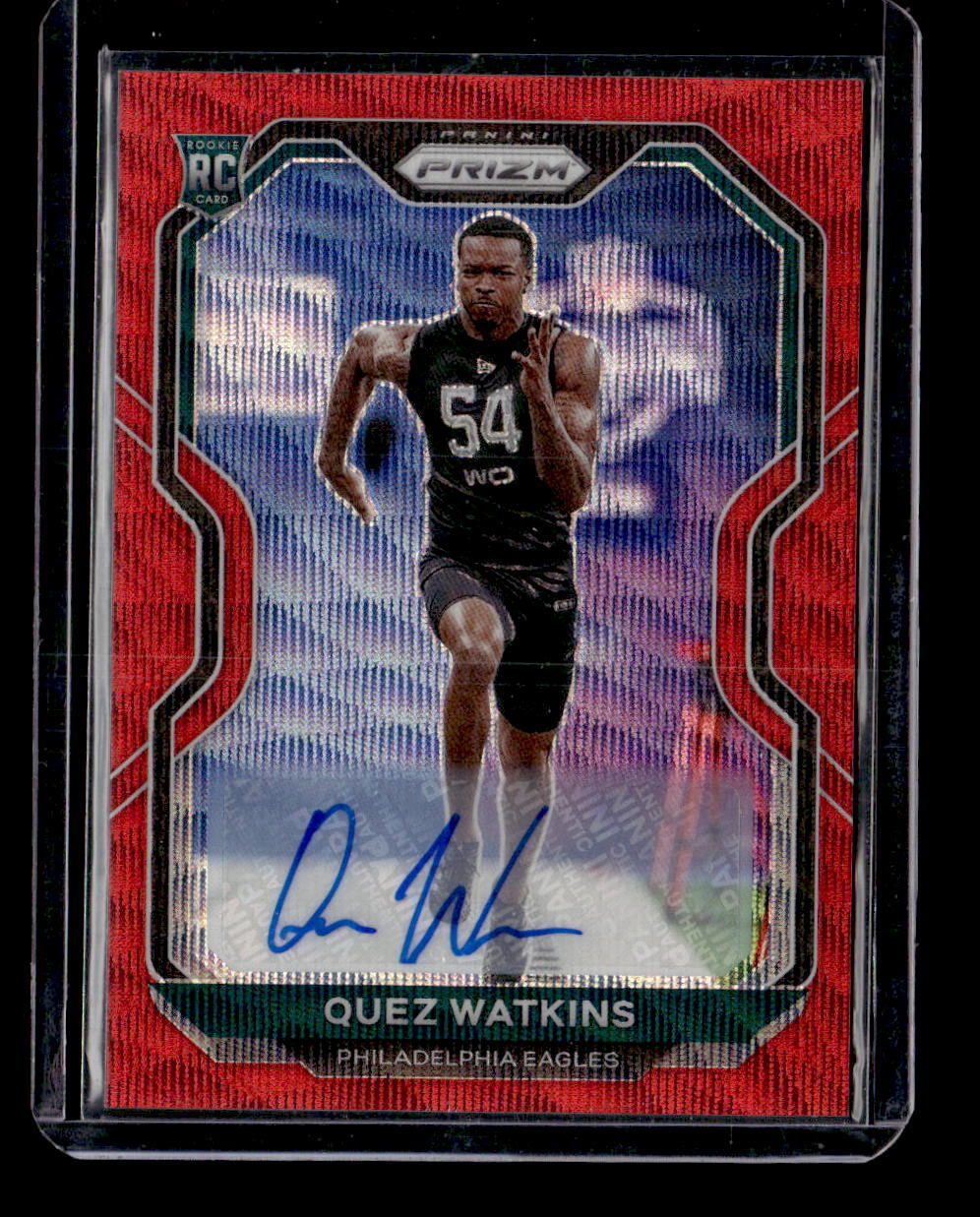 2020 Panini Prizm #344 Quez Watkins Rookie Autographs Prizm Red Wave #/149 RC