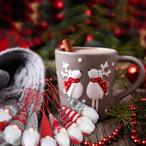 8 Piezas Adornos de Navidad Gnomo Sueco Tomte Gnomos Colgantes Decoración de Navidad... - Imagen 4 de 7