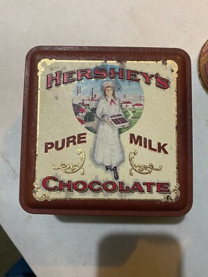Vintage Hershey Chocolate Bar Tin w/ Wrappers & Miniatures Tin