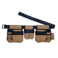 Style n Craft 97425 - 4 Pc 12 Pkt Carpenter's Tool Belt Combo -Waterproof Canvas