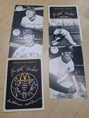 1970 McDonald's Run Throw Bunt Hit Rod Carew Minnesota Twins & original booklet