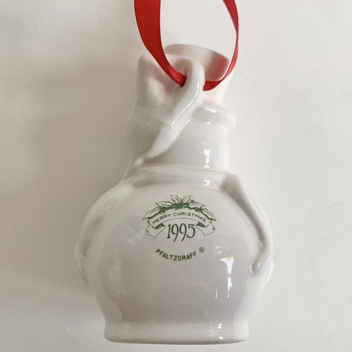 Vintage 1995 Pfaltzgraff Winterberry Snowman Bell Christmas Ornament in Box 4” - Picture 4 of 13