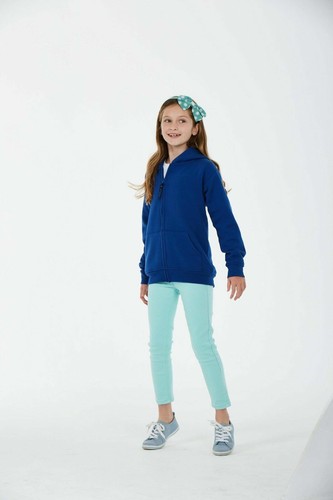 Uneek Children's CLASSIC FULL ZIP HOODED SWEATSHIRT Kids Plain Casual Hoodies - Picture 5 of 13