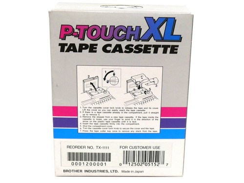 Neu Original Brother P-Touch TX-1111 Bandkassette schwarz auf klar Etikettenband - Bild 2 von 2