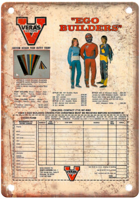 Old School BMX Vera's Leathers Reproduction Metal Sign B1493