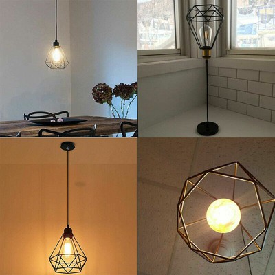 Vintage Pendant Light Pauwer Wire Cage Lamp Plug In Edison Light With Lamps Lighting Ceiling Fans Ceiling Fixture