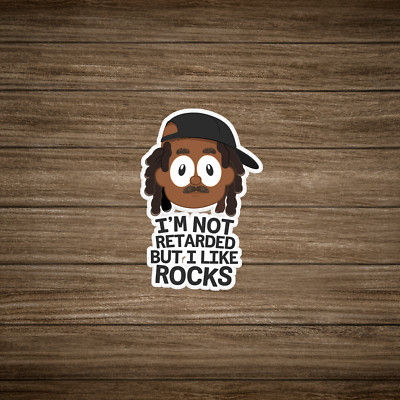 Funny Not Retarded I Like Rocks Sticker - Geology Humor Gift Idea #1801 ...