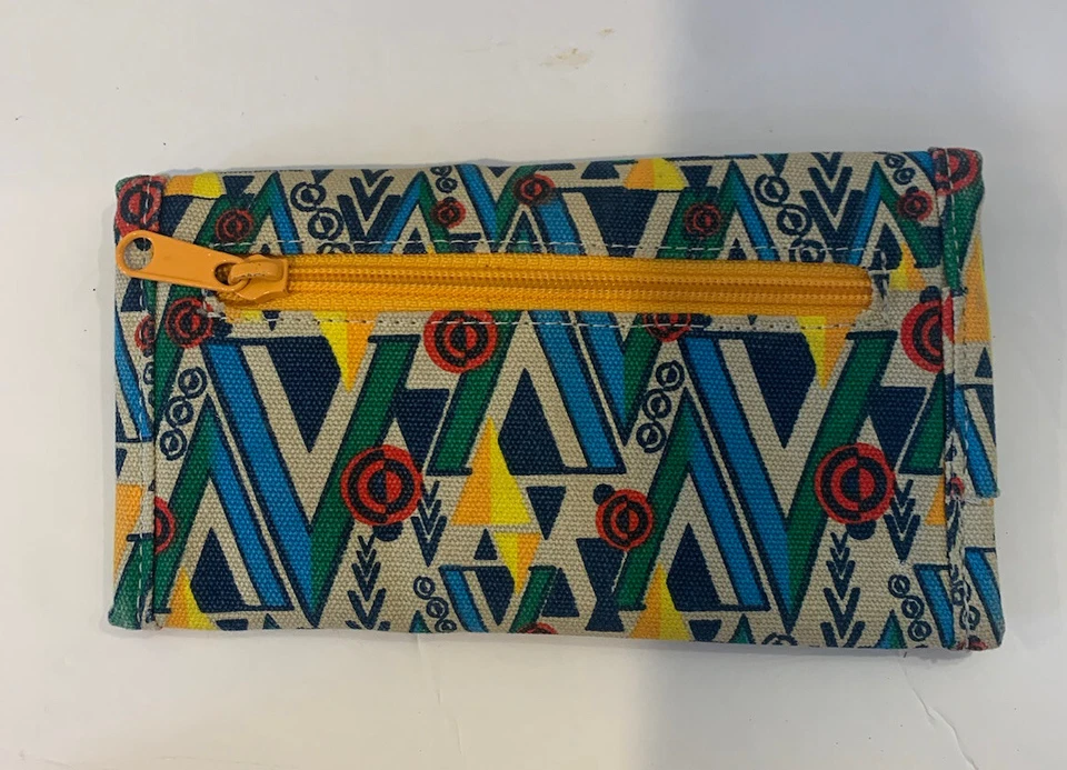 Cartera plegable triple gastadora grande Kavu Grimholda rara colores brillantes usada en excelente estado Foto 2 de 4