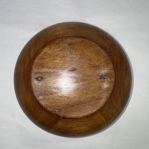 Vintage 6” Mid Century Modern Turned Wooden Bowl - Picture 7 of 9