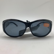 Solar Shield L Black Polarized FITS OVER Sunglasses 2CP190GWE BLK Bling