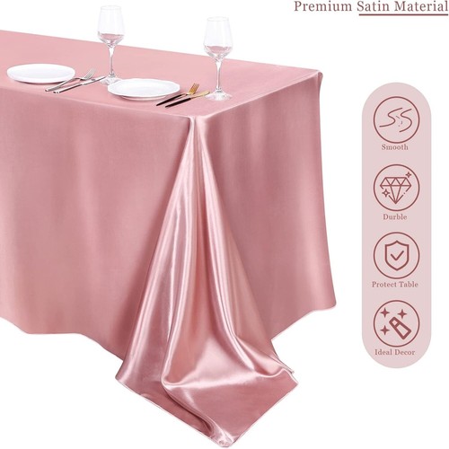 Rectangular Solid Colour Plastic Table Cover TableCloth Wedding Birthday Party - Picture 3 of 15