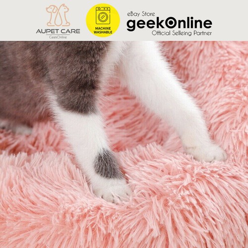 Dog Cat Pet Calming Bed Warm Soft Plush Round Nest Comfy Sleeping Extra Large AU - Picture 24 of 27