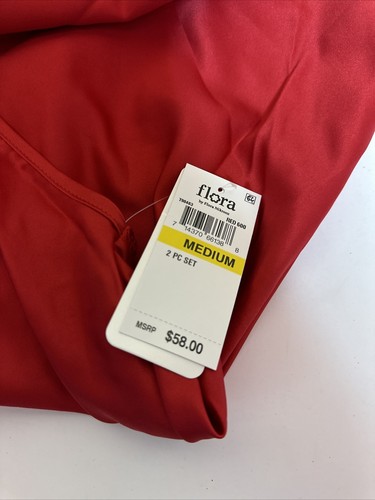 Flora Nikrooz 2 piece pajama shorts set with hearts Size M Red Valentines Day - Picture 4 of 4