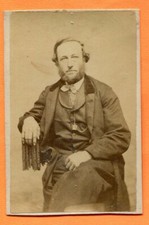 CDV Portrait of a Bearded Man, circa 1860s Old Carte de Visite