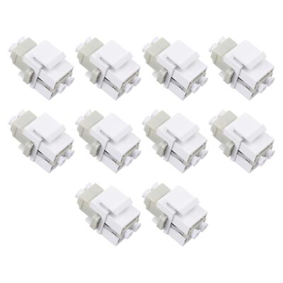 -10pcs Fiber Optic Keystone Jack Coupler LC Duplex Multi Mode Coupler MM Fibe...